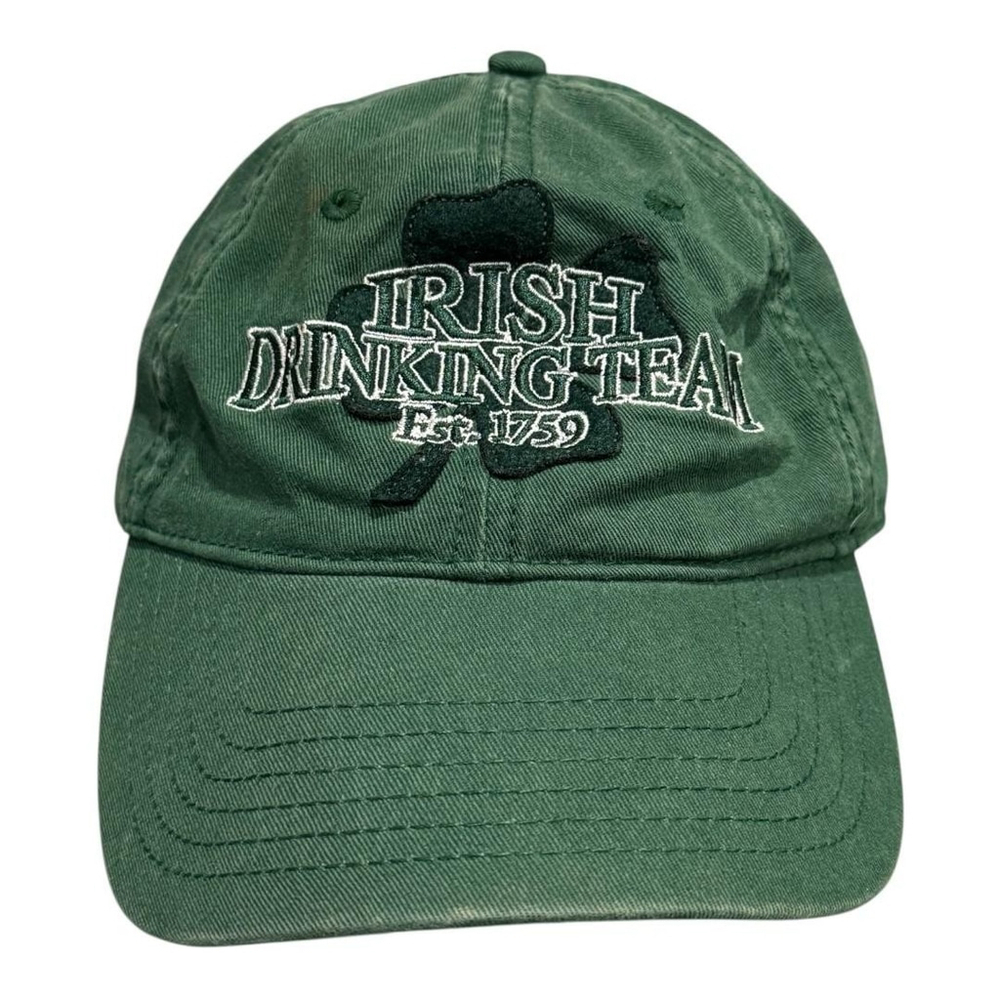 Irish Drinking Team Hat Cap Strap Back Green Shamrock Embroidered Mens Novelty